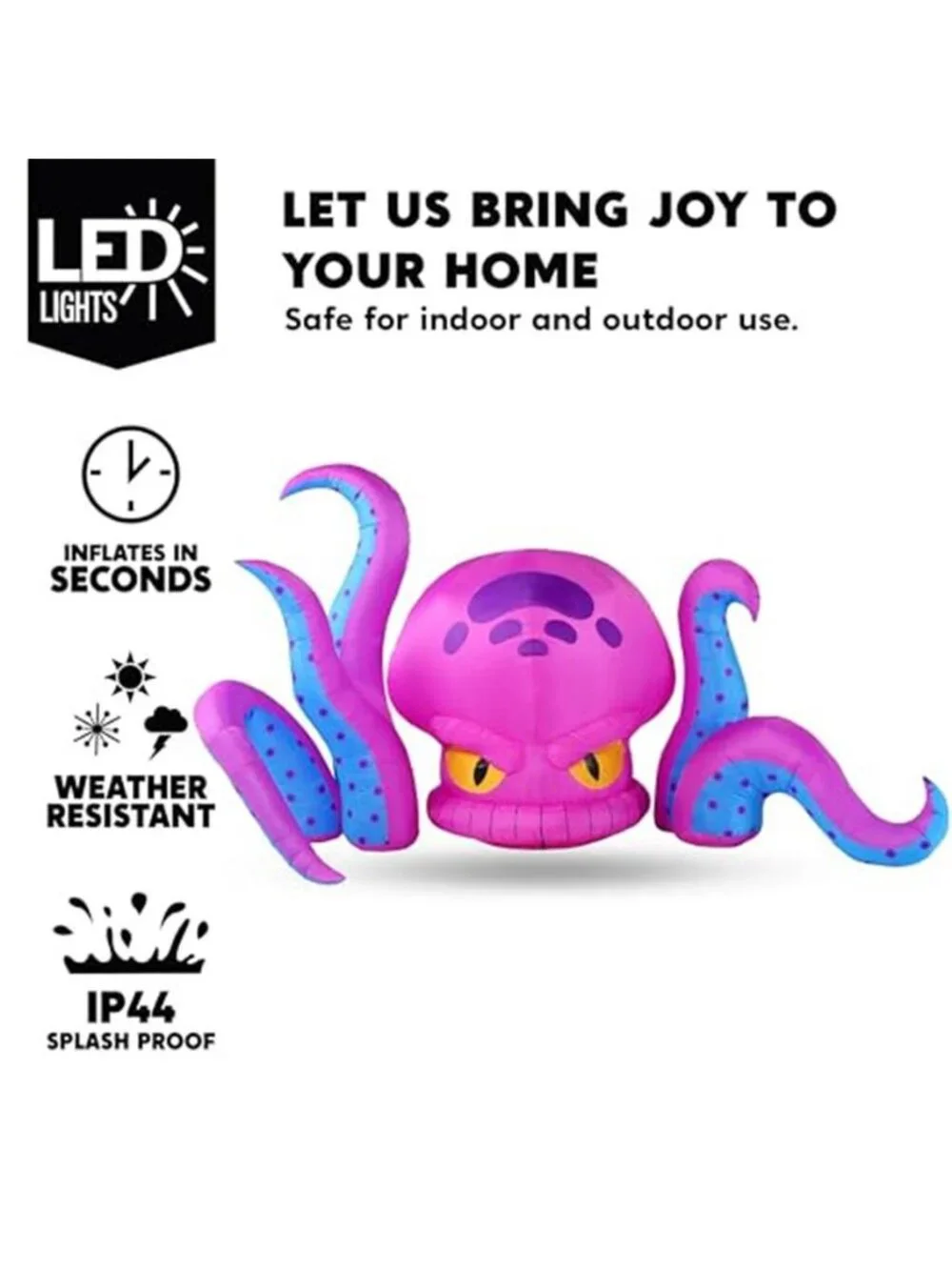 JOYIN 10FT Long Halloween Inflatable Octopus Decoration Octopus with Tentacles